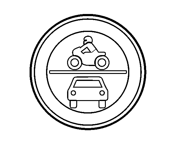 Desenho de Entrada proibida para veículos a motor para Colorir
