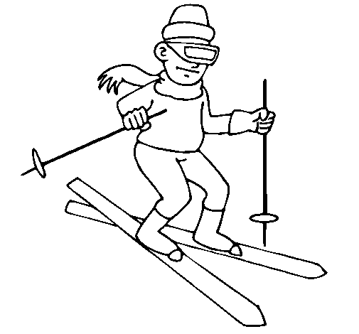 Desenho de Esquiador II para Colorir