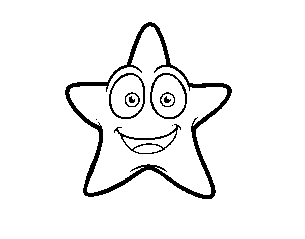 Desenho de Estrela do mar sorridente para Colorir