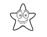 Desenho de Estrela do mar sorridente para colorear