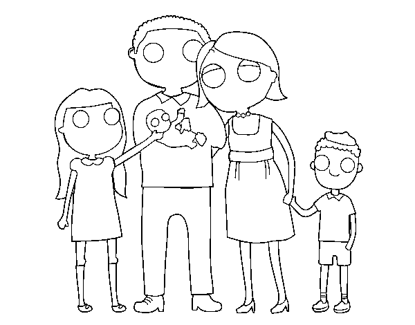 Desenho de Família unida para Colorir