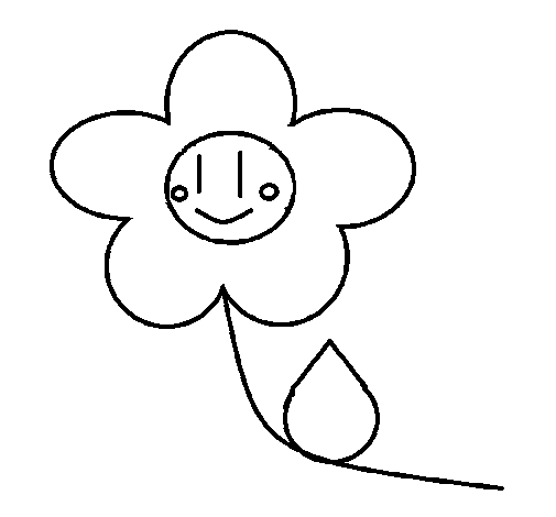 Desenho de Flor feliz para Colorir