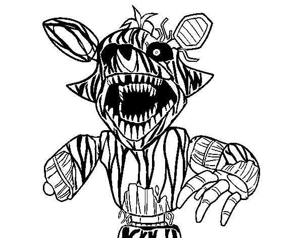Desenho de Foxy aterrorizante de Five Nights at Freddy's para Colorir