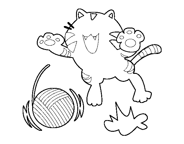Desenho de Gato brincalhão para Colorir