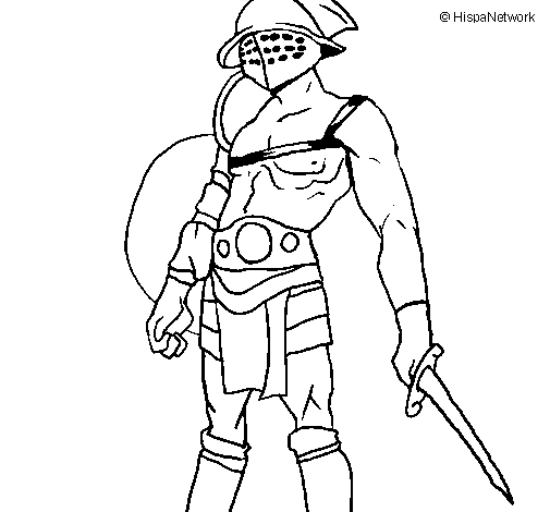 Desenho de Gladiador para Colorir