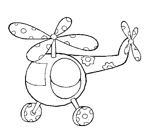 Desenho de Helicoptero enfeitado para Colorir