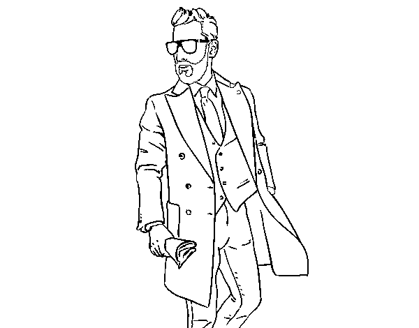 Desenho de Homem no terno para Colorir