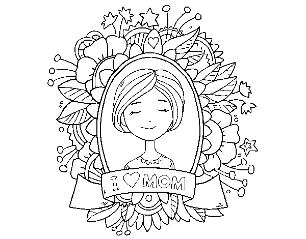 Desenho de Homenagem a todas as mães para Colorir