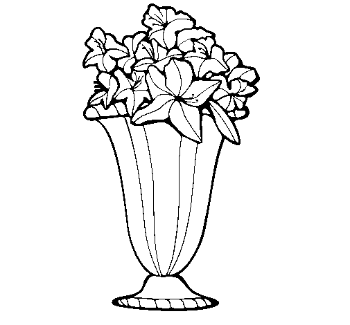 Desenho de Jarro de flores 2a para Colorir