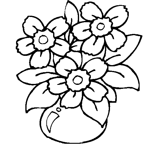 Desenho de Jarro de flores para Colorir