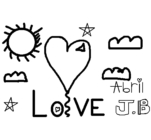 Desenho de Love Abril para Colorir