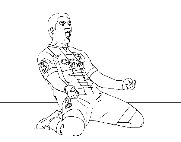 Desenho de Luis Suárez del Barça para Colorir