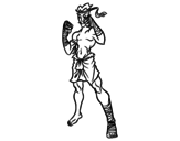 Desenho de Lutador de Muay Thai para colorear