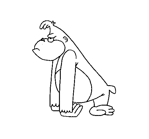 Desenho de Macaco aborrecido para Colorir