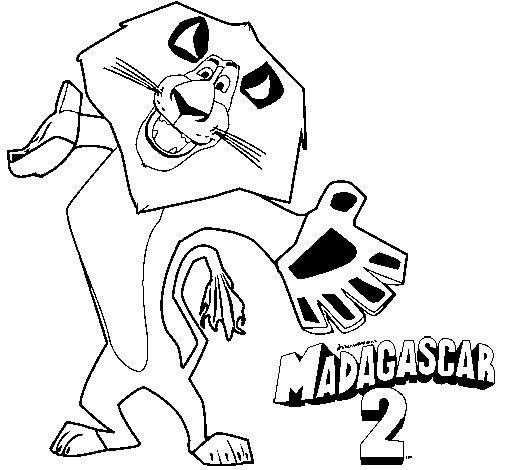 Desenho de Madagascar 2 Alex 2 para Colorir