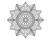 Desenho de Mandala da flor da estrela para colorear