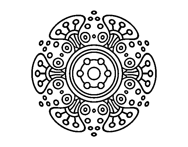 Desenho de Mandala mundo distante para Colorir