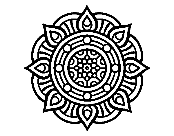 Desenho de Mandala pontos de incêndio para Colorir