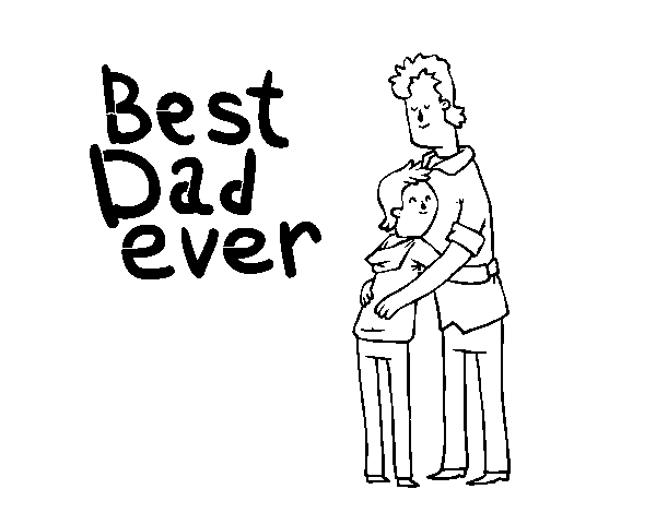 Desenho de Melhor pai de todos para Colorir