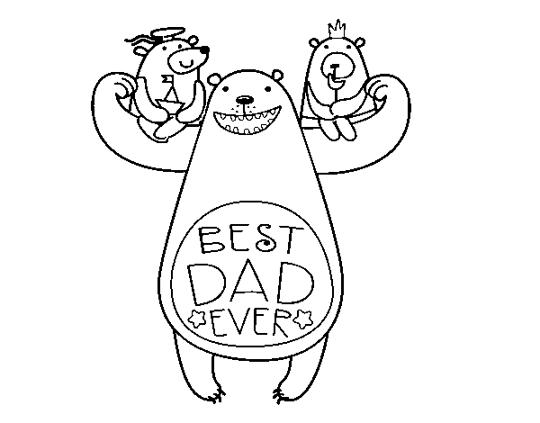 Desenho de Melhor papai do mundo para Colorir