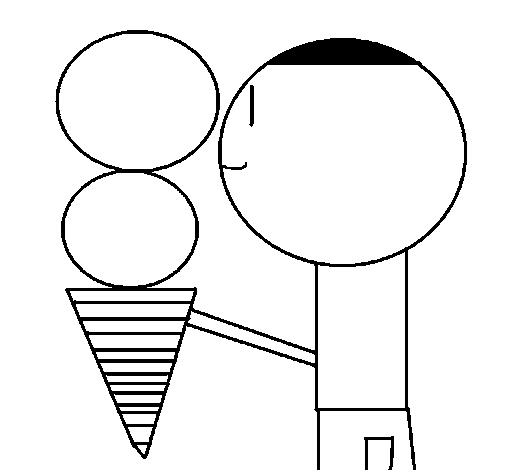 Desenho de Menino con gelado para Colorir
