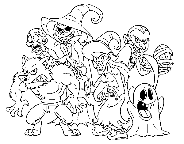 Desenho de Monstro do Halloween para Colorir
