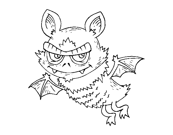 Desenho de Morcego de Halloween para Colorir