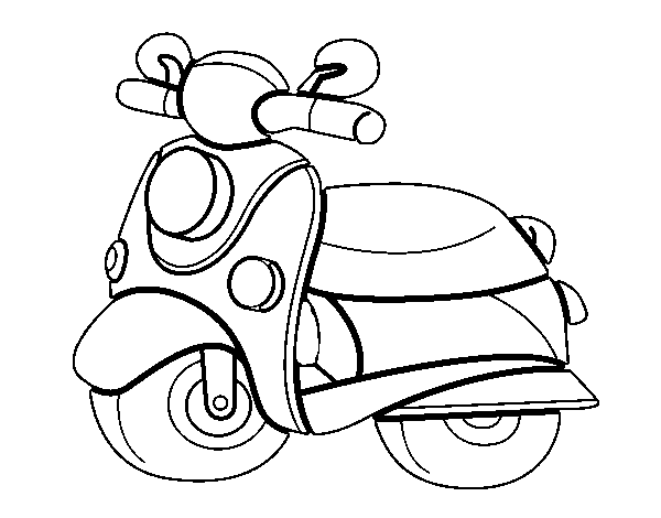 Desenho de Motocicleta Vespa para Colorir