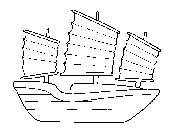 Desenho de Navio oriental para Colorir