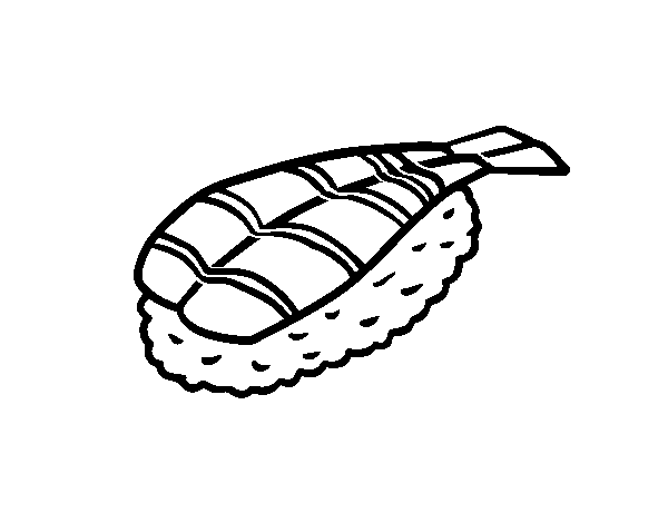 Desenho de Niguiri camarão para Colorir