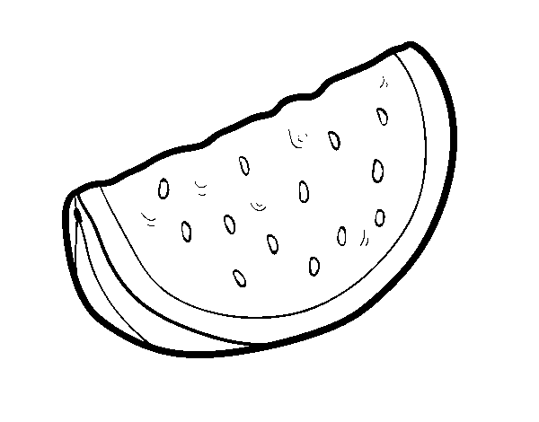 Desenho de O pedaço de melancia para Colorir