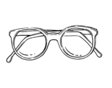 Desenho de óculos de massa redondos para colorear