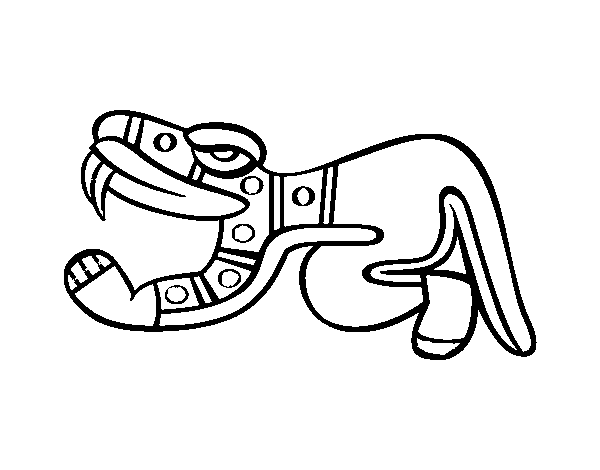 Desenho de Os dias astecas: lagarto Cuetzpalin para Colorir