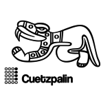 Desenho de Os dias astecas: lagarto Cuetzpalin para colorear