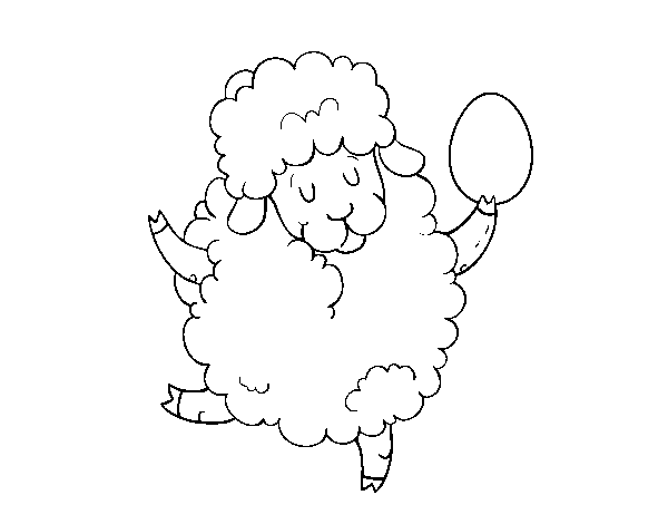 Desenho de Ovelha de Páscoa para Colorir
