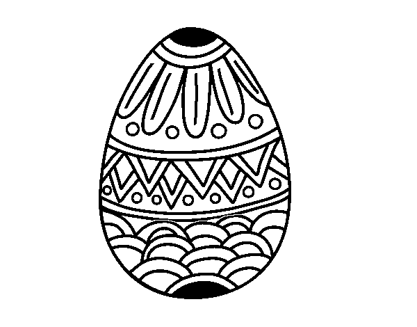 Desenho de  Ovo da páscoa decorado com estampagem para Colorir