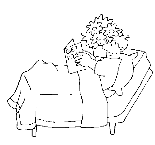 Desenho de Paciente a ler para Colorir