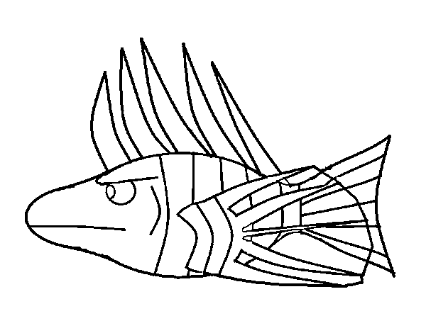 Desenho de Peixe-Leão para Colorir