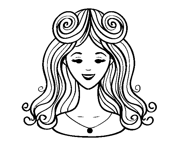 Desenho de Penteado com franja para Colorir