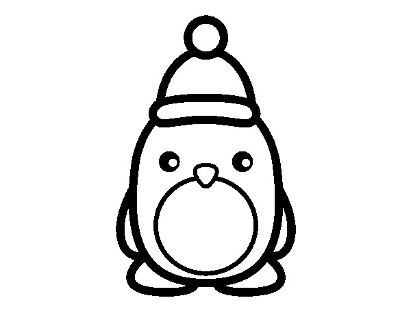Desenho de Pinguim natalicio para Colorir