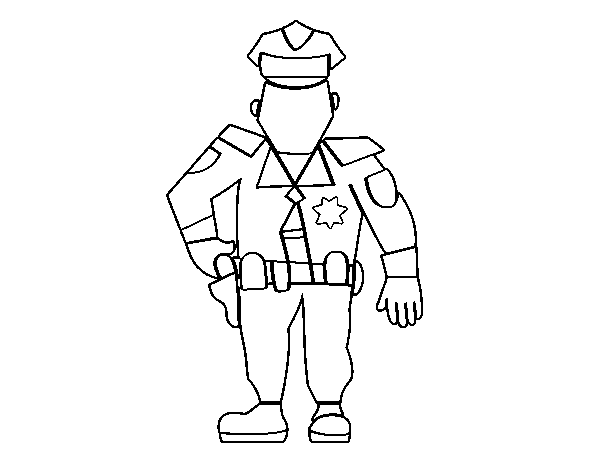 Desenho de Polícia municipal para Colorir