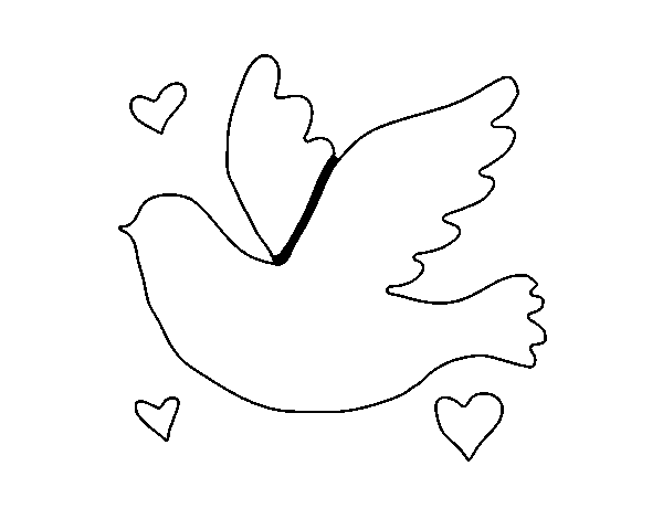 Desenho de Pomba do amor para Colorir