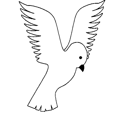 Desenho de Pomba levantando as asas para Colorir