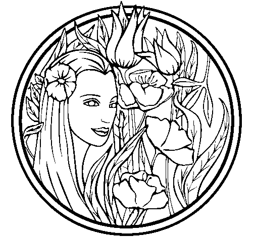 Desenho de Princesa do bosque 3 para Colorir