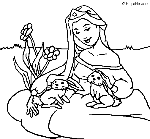 Desenho de Princesa do bosque para Colorir - Colorir.com