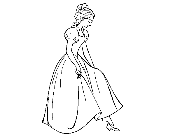 Desenho de Princesa e sapato para Colorir