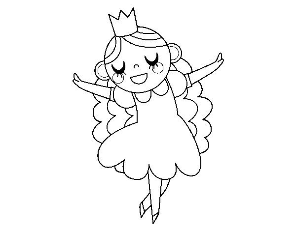 Desenho de Princesa felicidade para Colorir