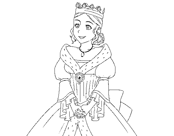 Desenho de Princesa medieval para Colorir