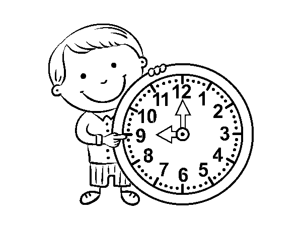 Desenho de Que horas são para Colorir