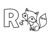 Desenho de R de Raposa para colorear